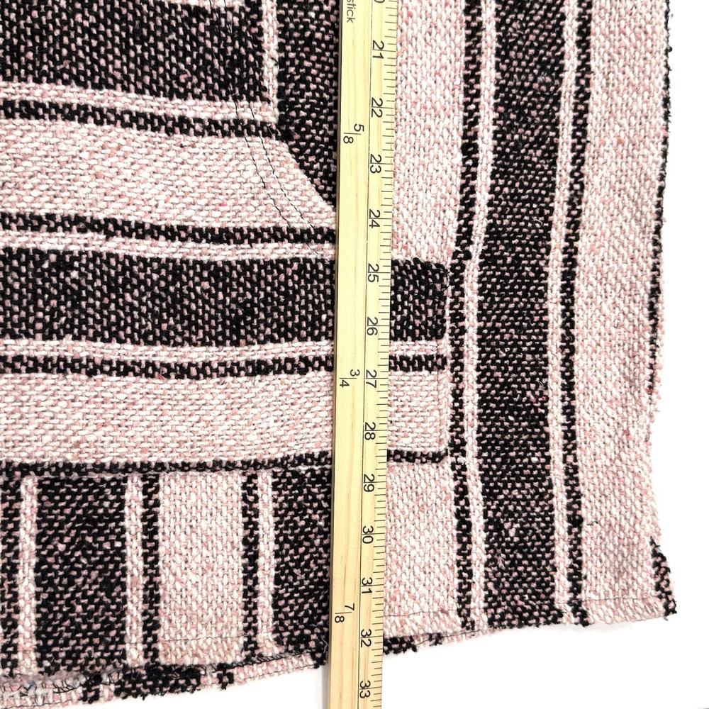 Mexican Poncho Baja Hoodie Surfer Skater Drug Rug Pullover Pink Black Stripes 2X - Picture 12 of 13